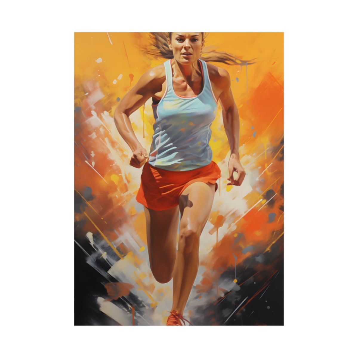 Passionate Athlete: Motivational Portrait of a Dedicated Man - Poster