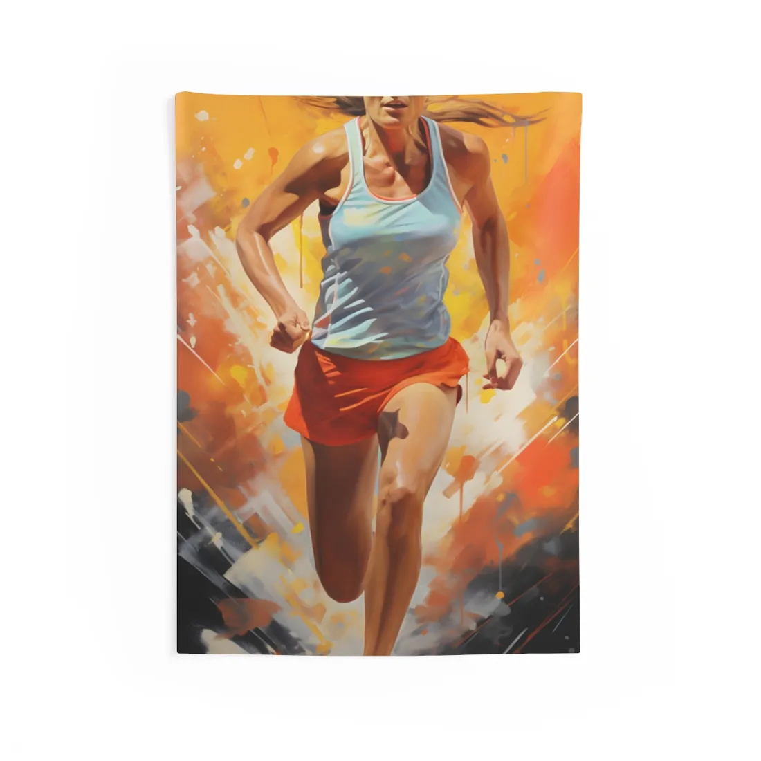 Passionate Athlete: Motivational Portrait of a Dedicated Man - Wall Tapestry