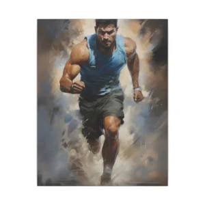 Muscular Man Running Canvas Print