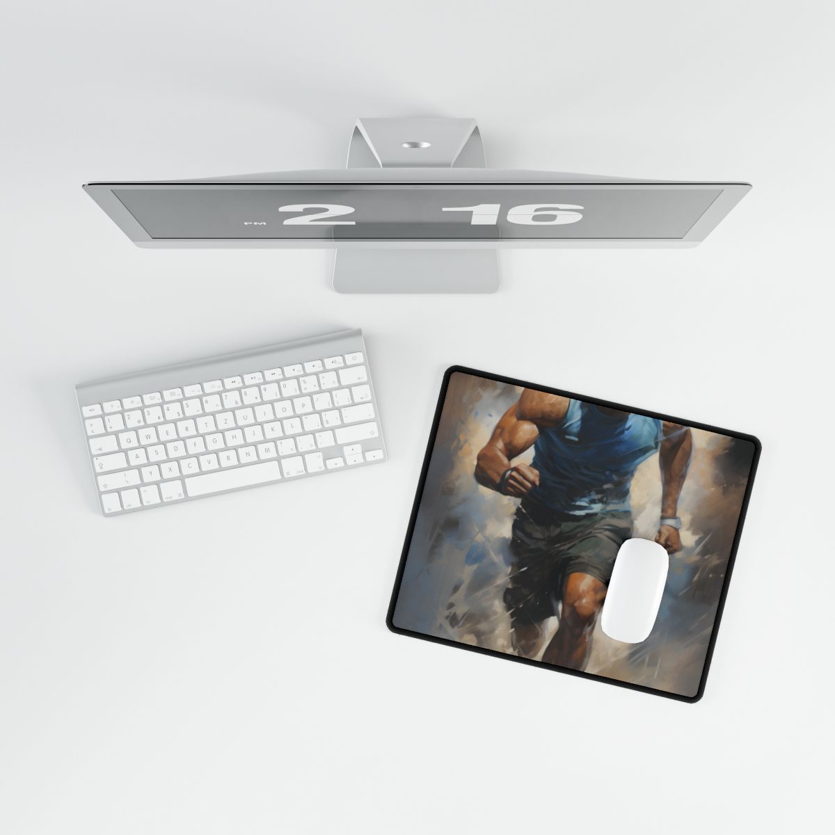 Passionate Athletic Portrait: Dedicated to Excellence - Desk Mat