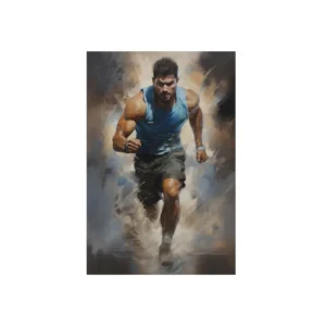 Muscular Man Running Metal Poster