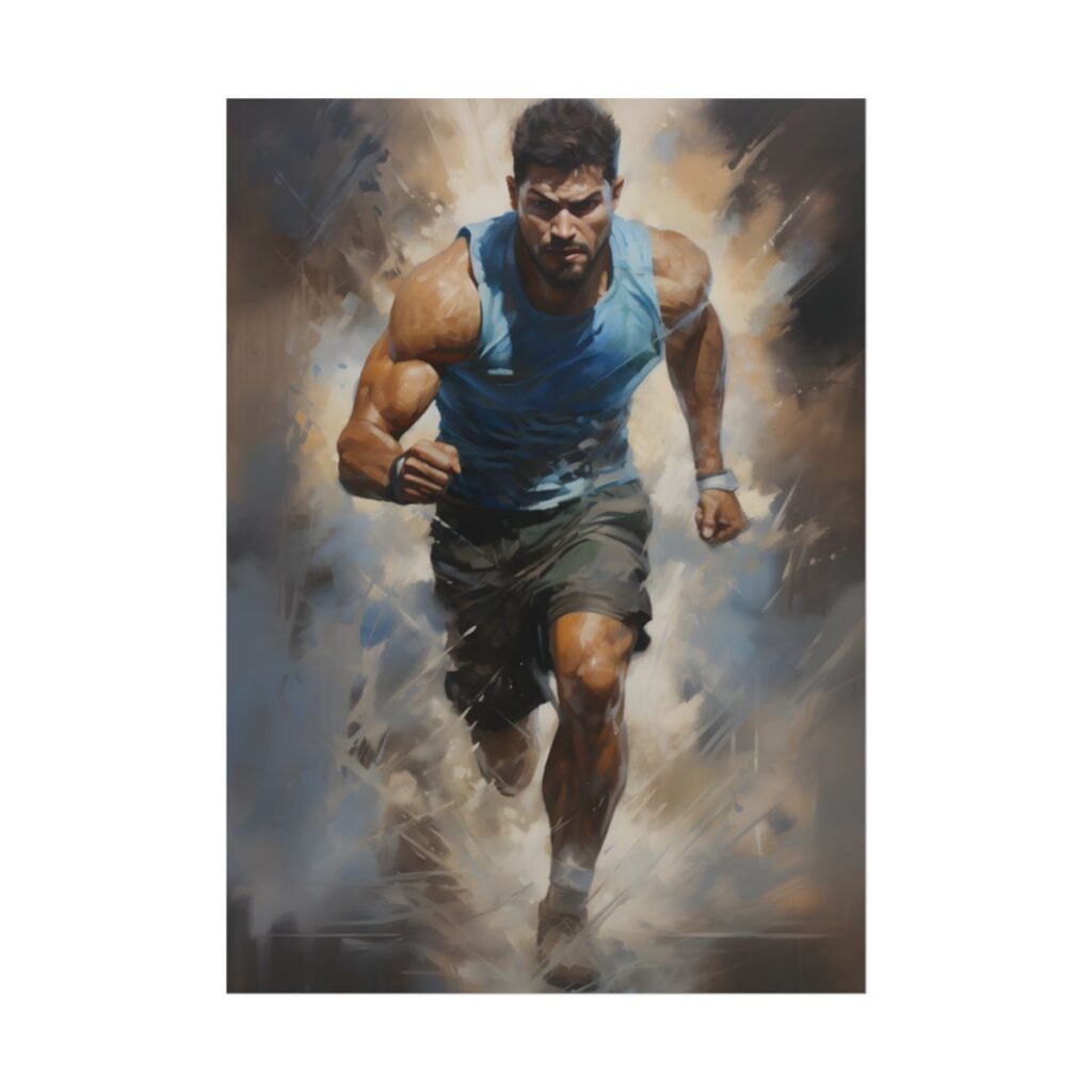 Passionate Athletic Portrait: Dedicated to Excellence - Poster