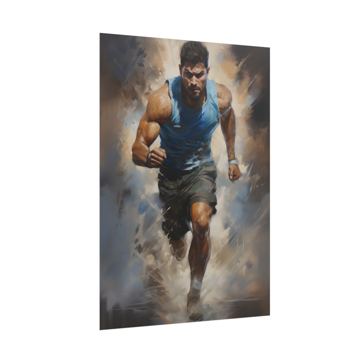 Passionate Athletic Portrait: Dedicated to Excellence - Poster