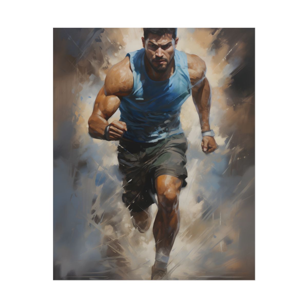 Passionate Athletic Portrait: Dedicated to Excellence - Poster