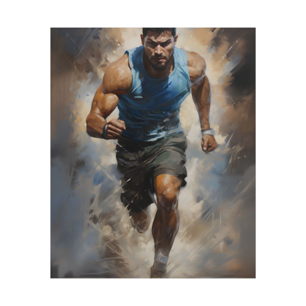 Passionate Athletic Portrait: Dedicated to Excellence - Poster