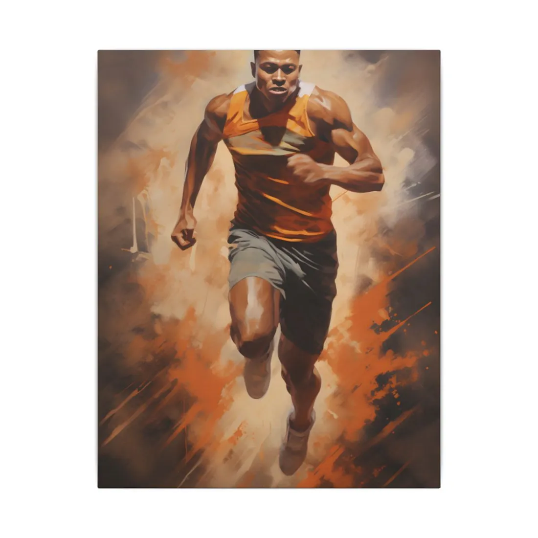 Passionate Fitness Moment: Dedicated Athlete in Action - Canvas