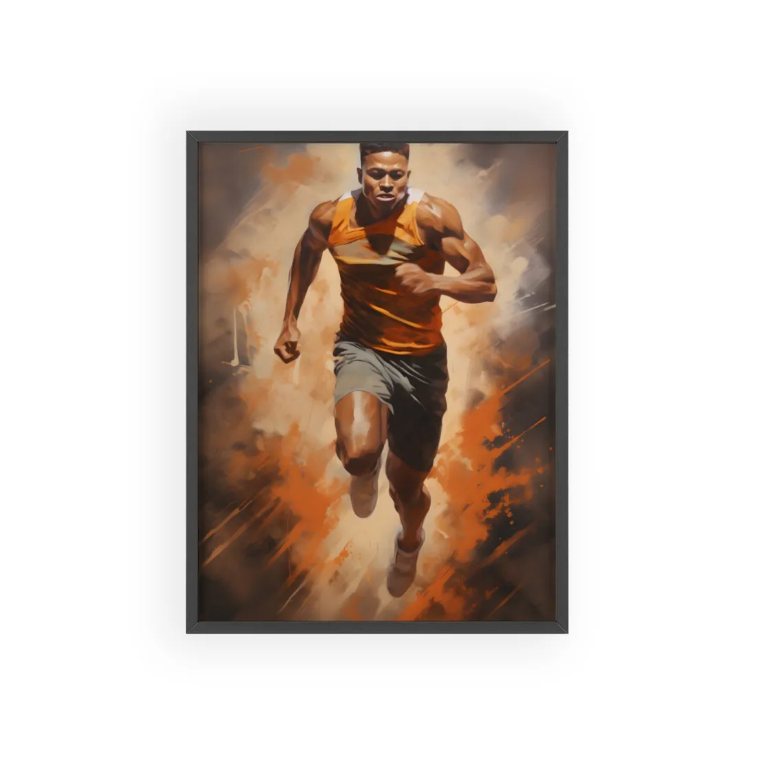 Passionate Fitness Moment: Dedicated Athlete in Action - Framed Poster