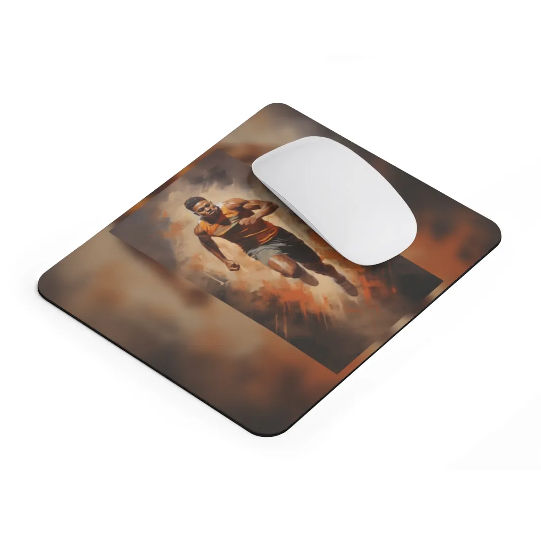Passionate Fitness Moment: Dedicated Athlete in Action - Mouse Pad