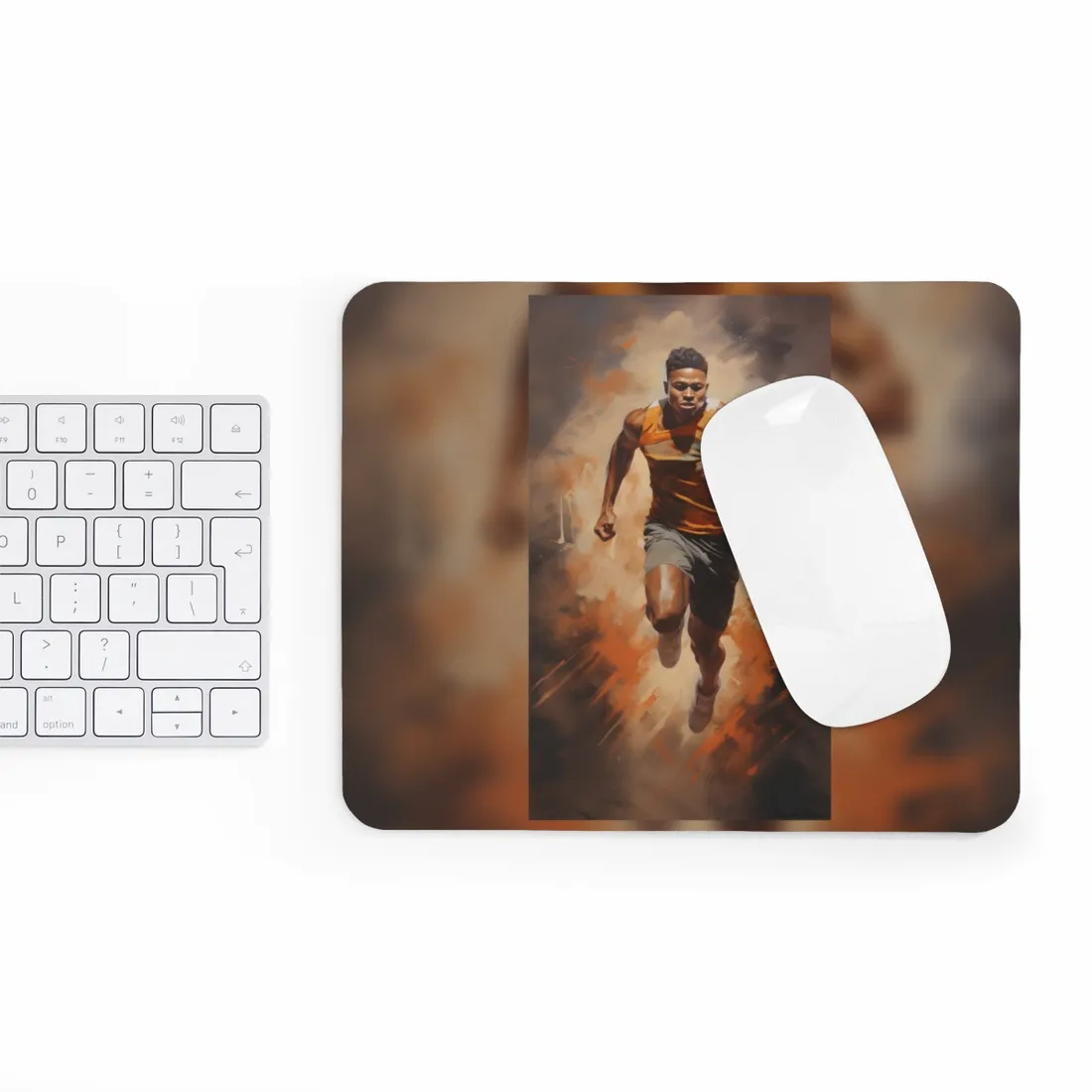 Passionate Fitness Moment: Dedicated Athlete in Action - Mouse Pad