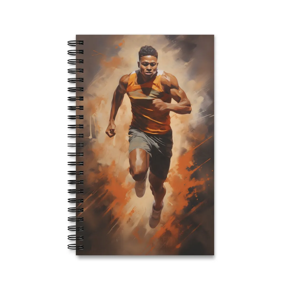 Passionate Fitness Moment: Dedicated Athlete in Action - Spiral Notebook