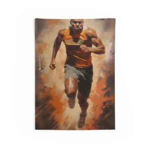 Running Man Painting Wall Tapestry