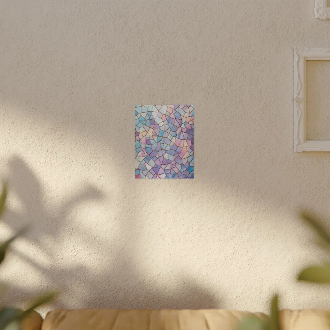 Pastel Mosaic Wallpaper: Modern Minimalist Design - Canvas