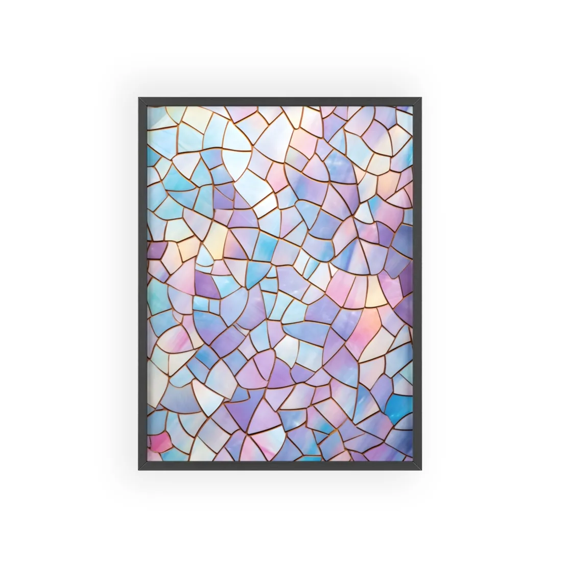 Pastel Mosaic Wallpaper: Modern Minimalist Design - Framed Poster