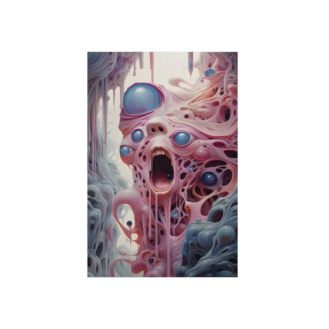 Pastel Organism: Surreal Blob Creature - Metal Poster