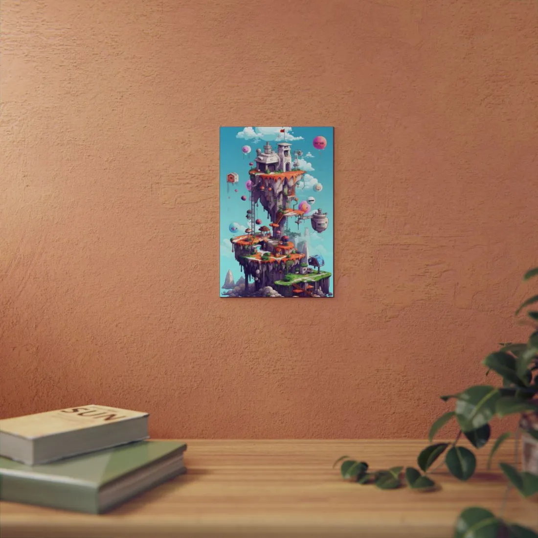 Pastel Sky Island: Fantasy Floating World - Metal Poster