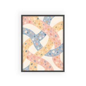 Pastel Interlaced Ribbon Pattern Framed Poster
