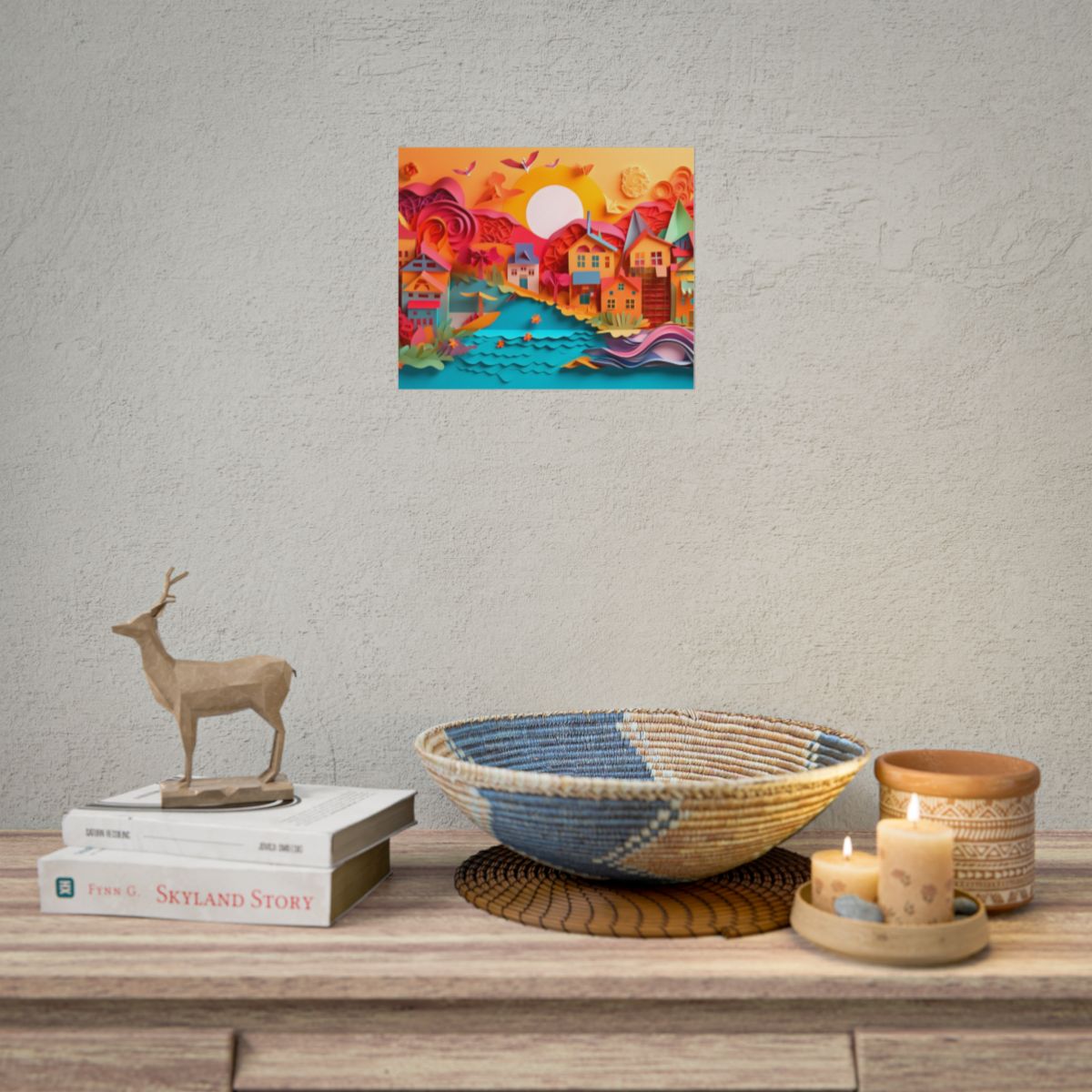 Peaceful Beach Landscape: Serene Coastal Artwork - Poster