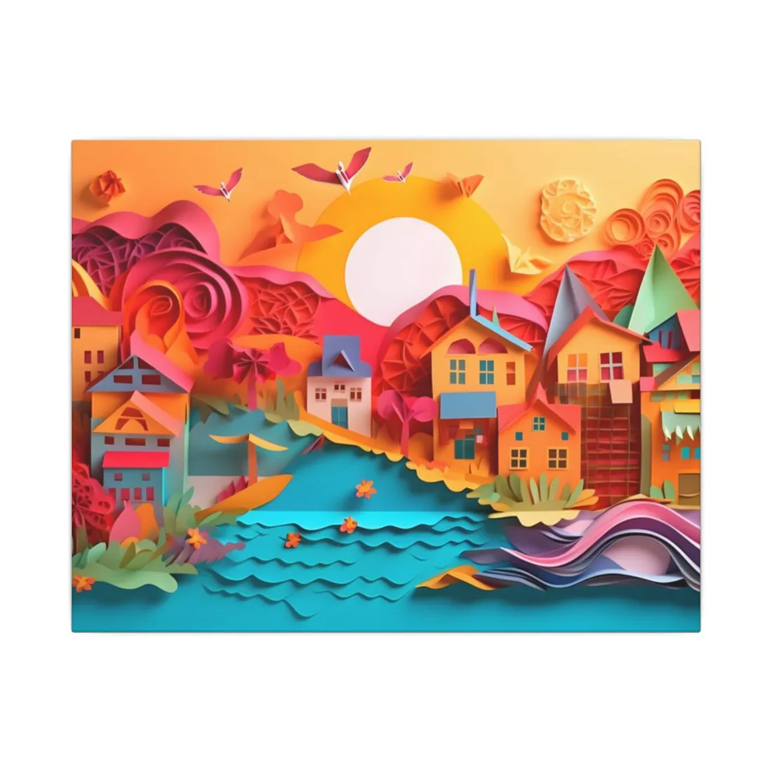 Peaceful Beach Landscape: Serene Coastal - Canvas