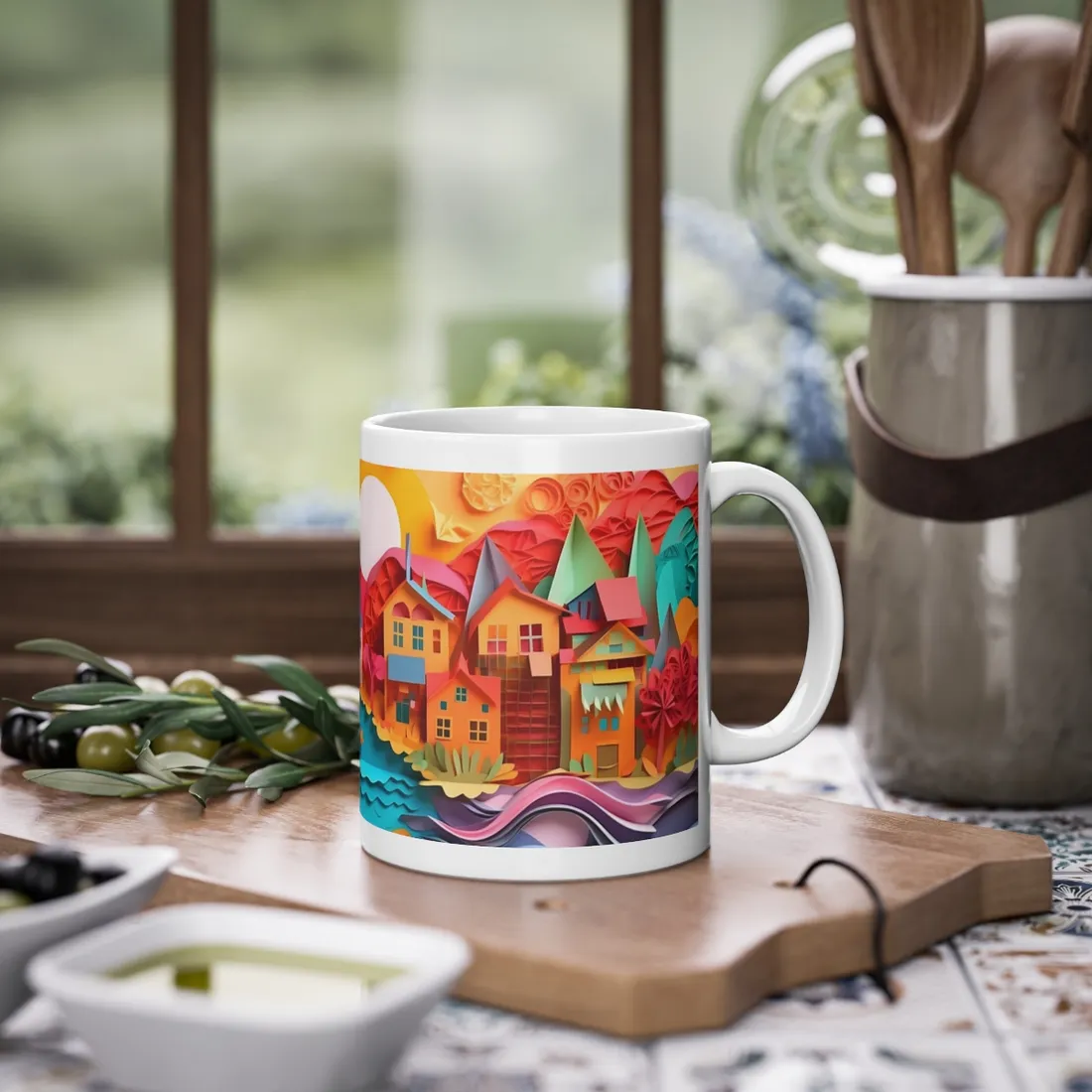 Peaceful Beach Landscape: Serene Coastal - Mug