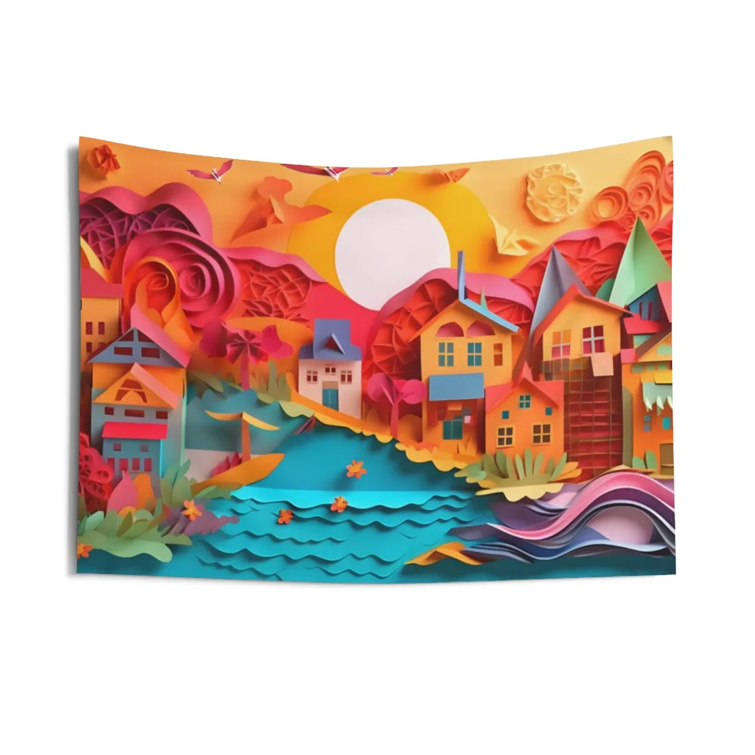 Peaceful Beach Landscape: Serene Coastal - Wall Tapestry