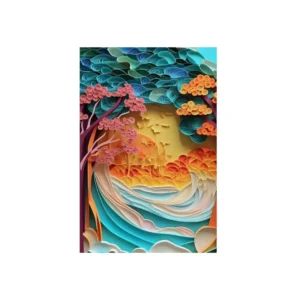 Paper Sunset Seascape Metal Poster