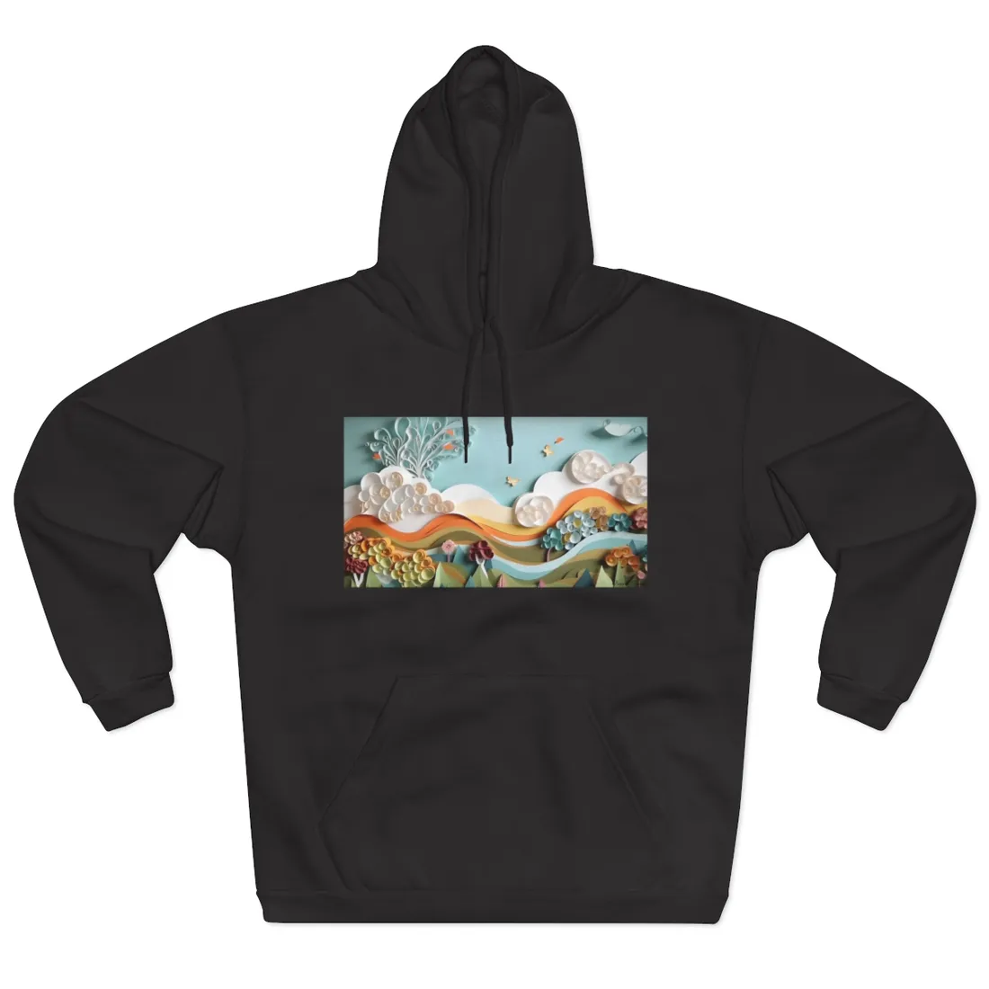 Peaceful Beach Serenade: Paper Quilling Art - Hoodie