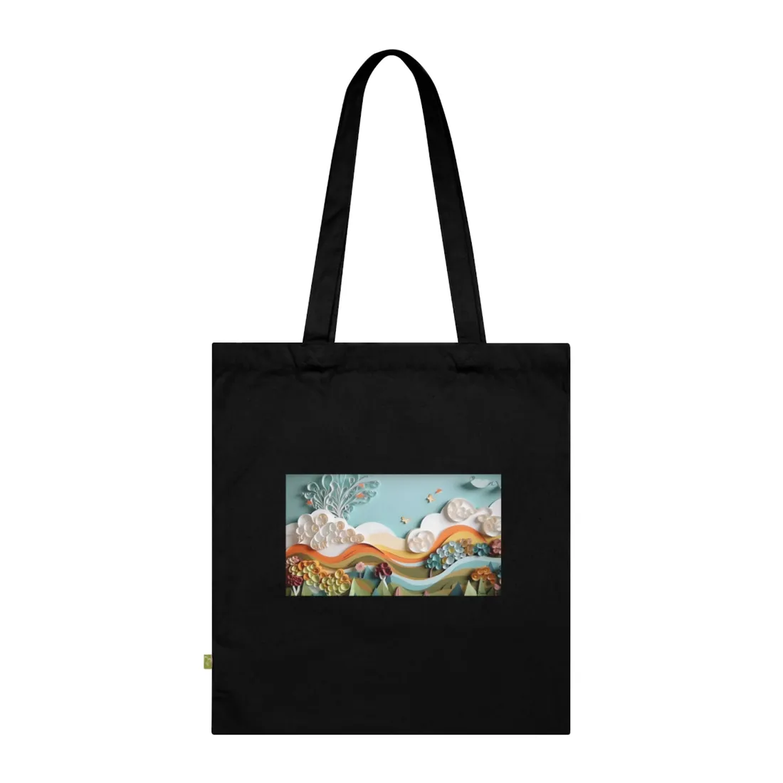 Peaceful Beach Serenade: Paper Quilling Art - Tote Bag