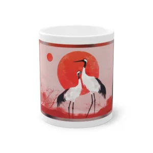 Cranes Before Red Sun Mug