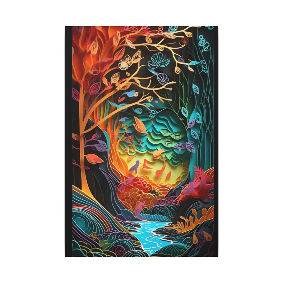 Peaceful Island Oasis: Paper Quilling Landscape Art - Canvas