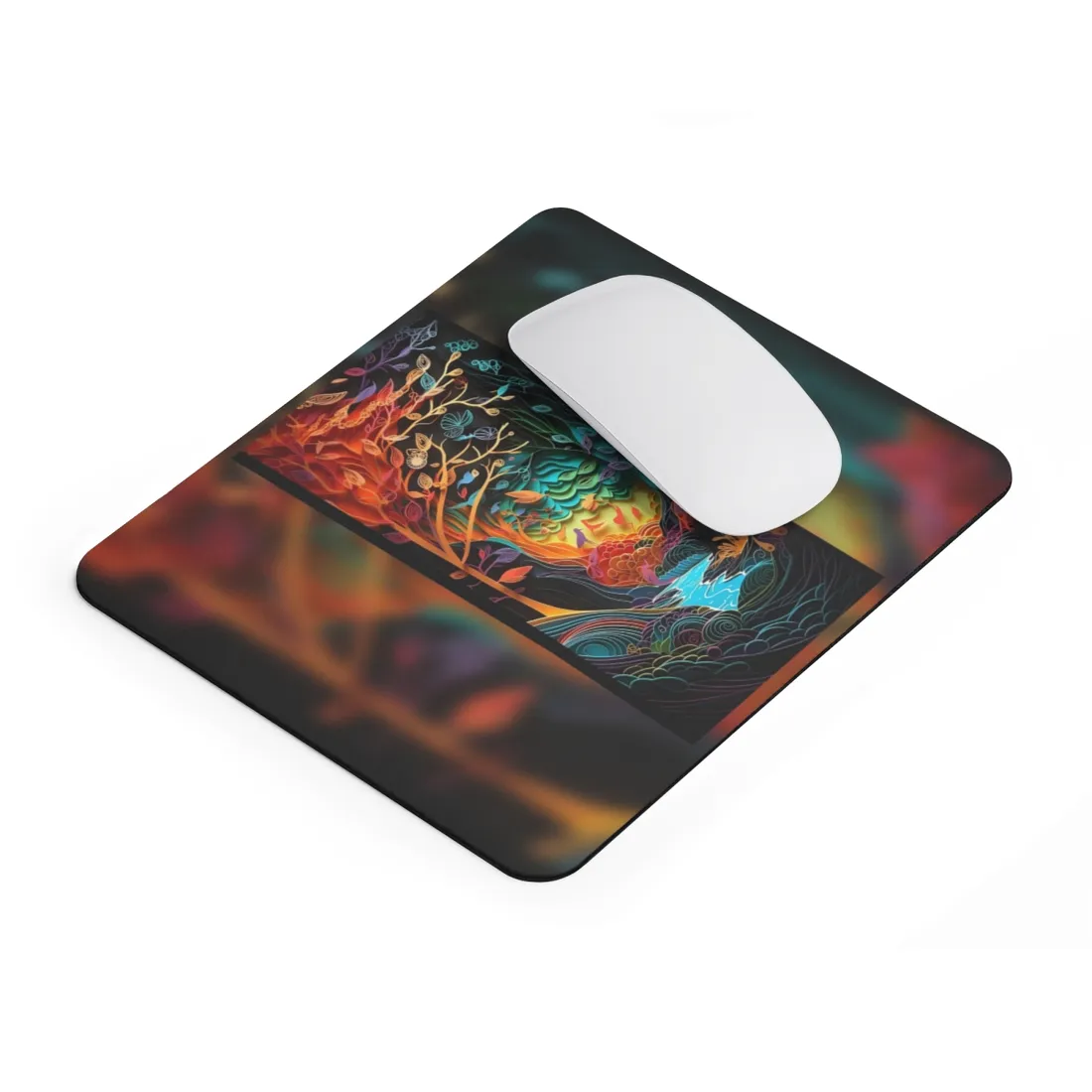 Peaceful Island Oasis: Paper Quilling Landscape Art - Mouse Pad