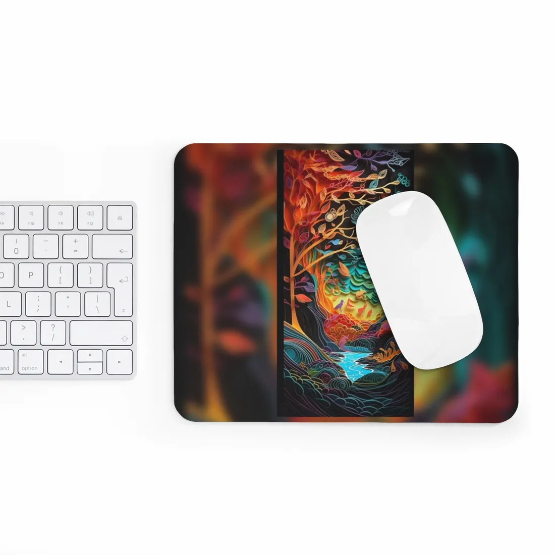 Peaceful Island Oasis: Paper Quilling Landscape Art - Mouse Pad