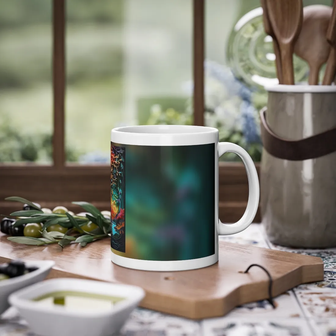 Peaceful Island Oasis: Paper Quilling Landscape Art - Mug