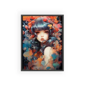 Girl with Blue Hair Framed Poster