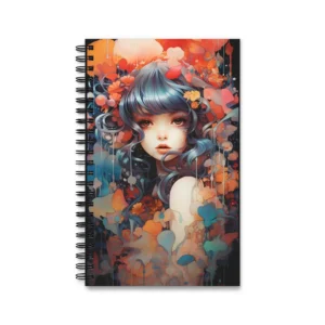 Girl with Blue Hair Spiral Notebook