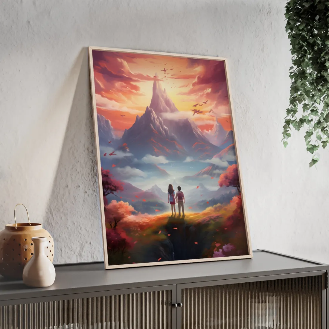 Peaceful Meadow: Children's Serene Moment - Framed Poster