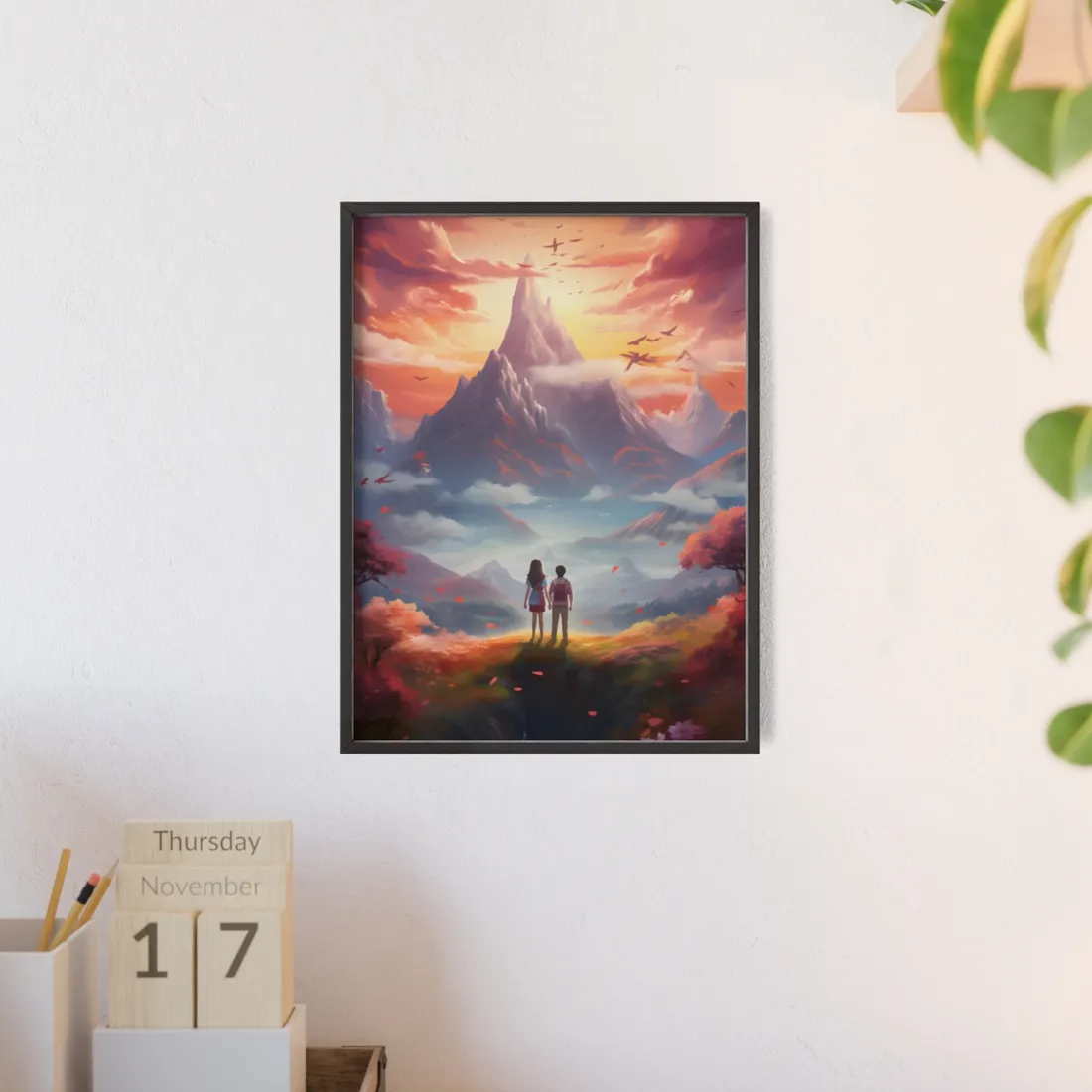 Peaceful Meadow: Children's Serene Moment - Framed Poster