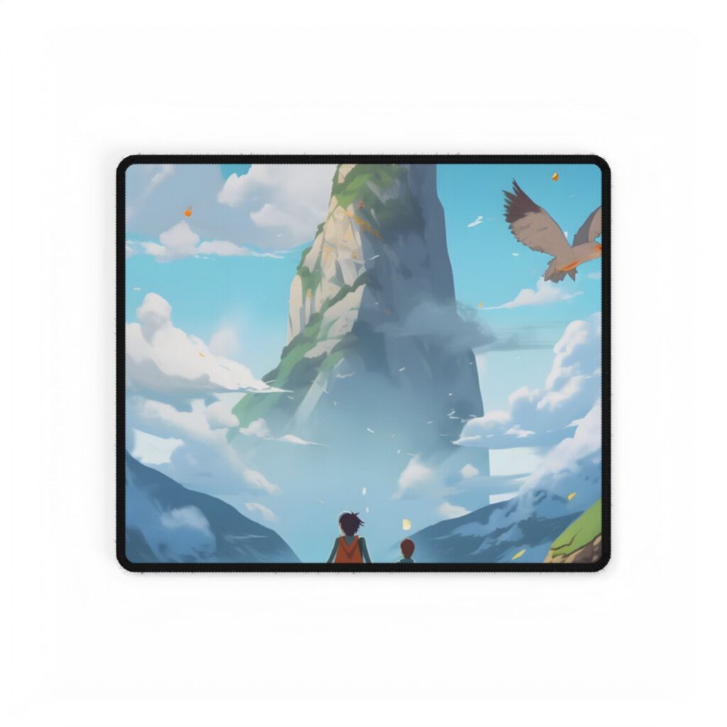 Peaceful Meadow Encounter: A Serene Moment with Two Friends - Desk Mat