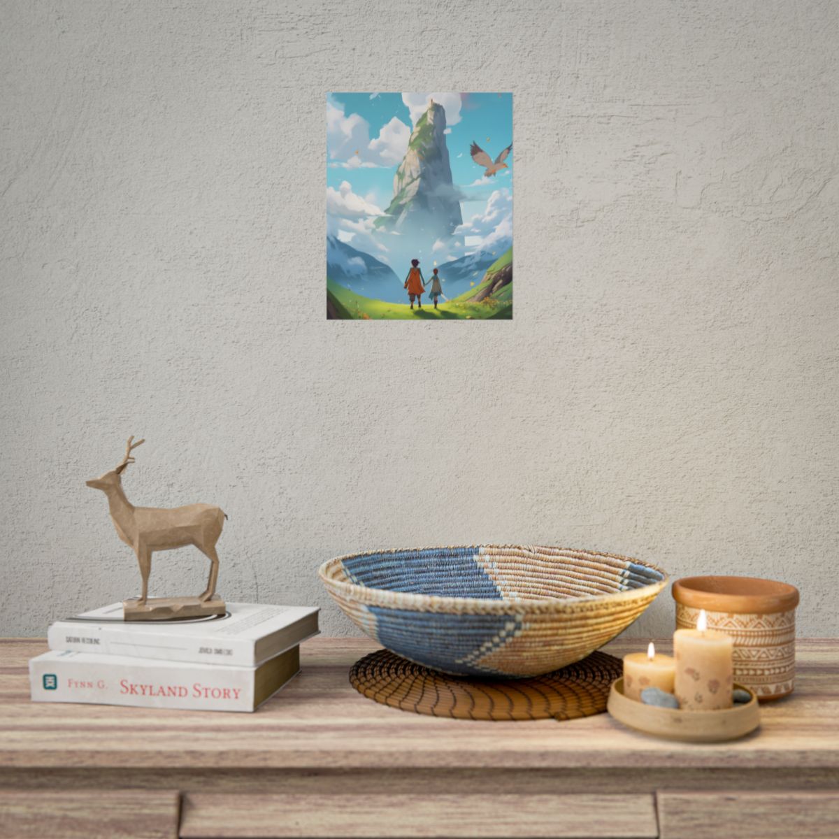 Peaceful Meadow Encounter: A Serene Moment with Two Friends - Poster