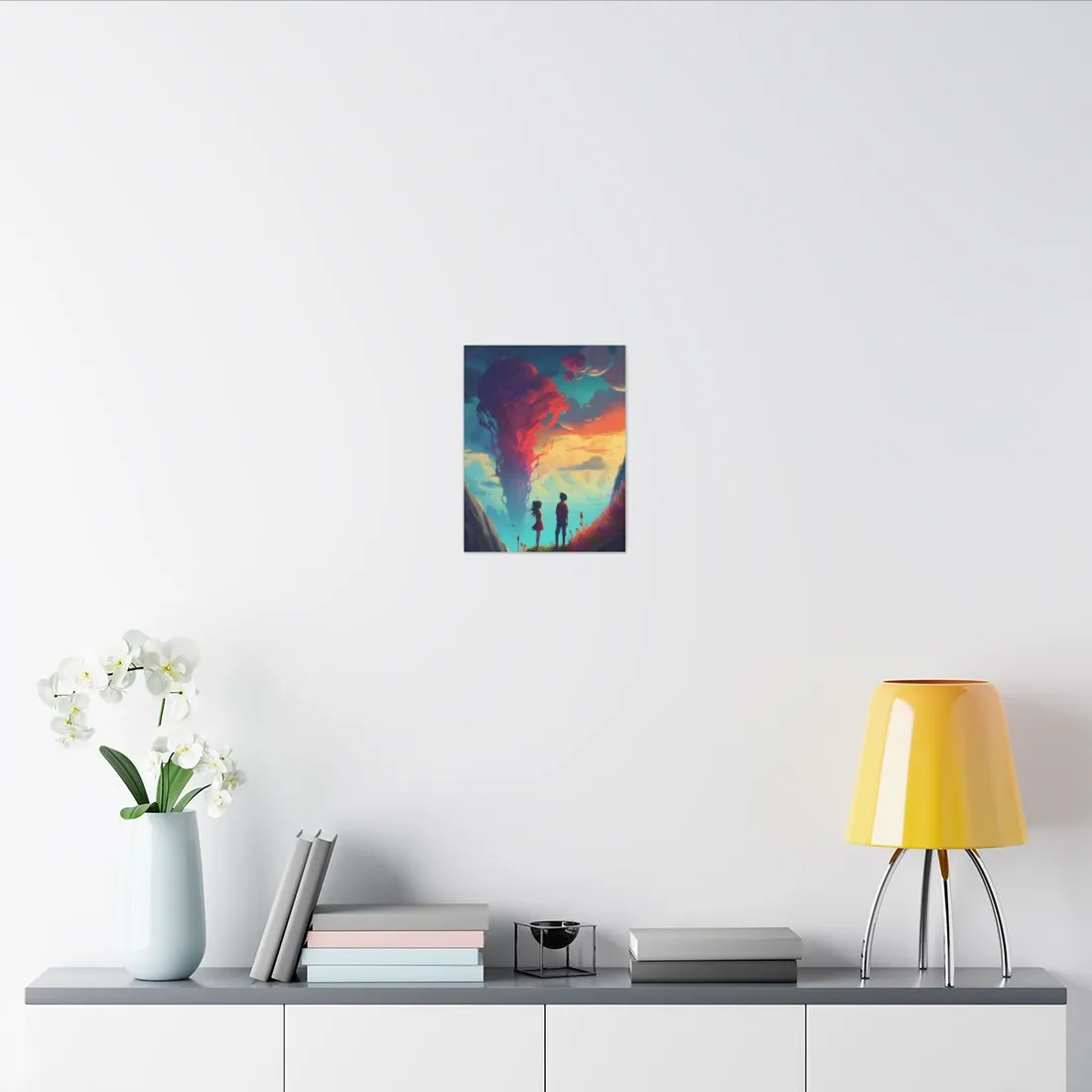 Peaceful Meadow Moment: A Girl and a Boy in Nature - Canvas