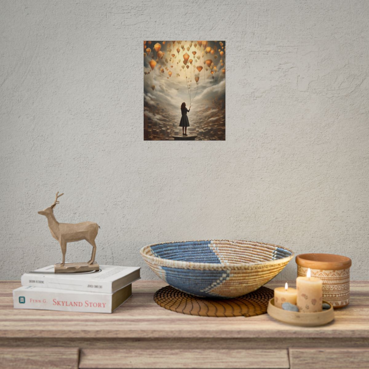 Peaceful Moment: Person with Potted Plant - Poster