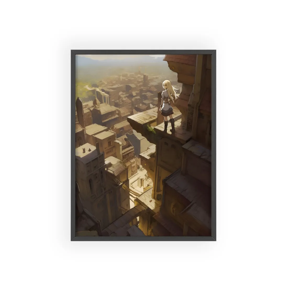 Peaceful Moments: Birds Soar High in Tranquility - Framed Poster