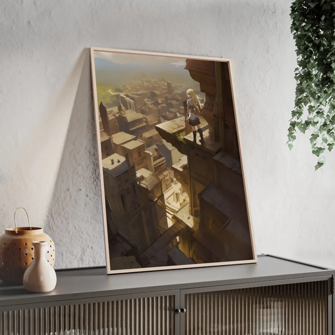 Peaceful Moments: Birds Soar High in Tranquility - Framed Poster