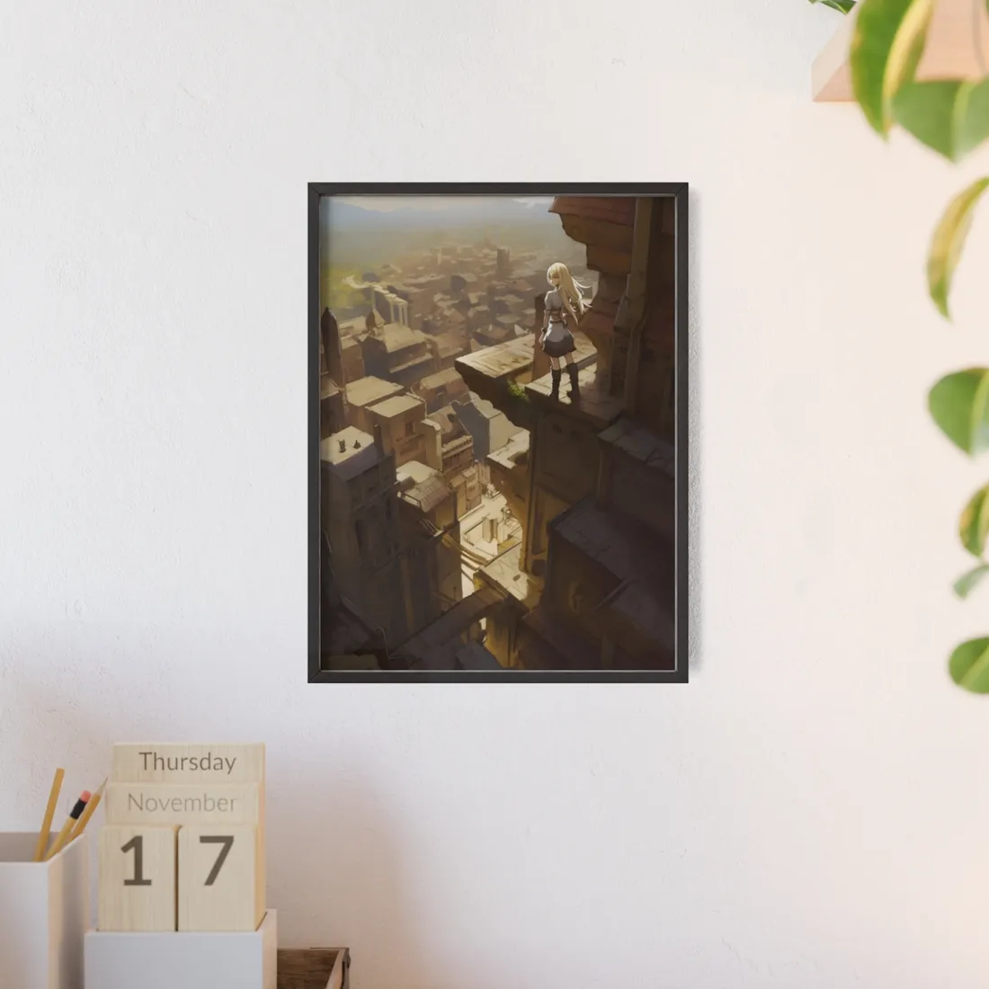 Peaceful Moments: Birds Soar High in Tranquility - Framed Poster