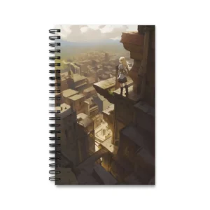 Blonde Anime Girl on Rooftop Spiral Notebook