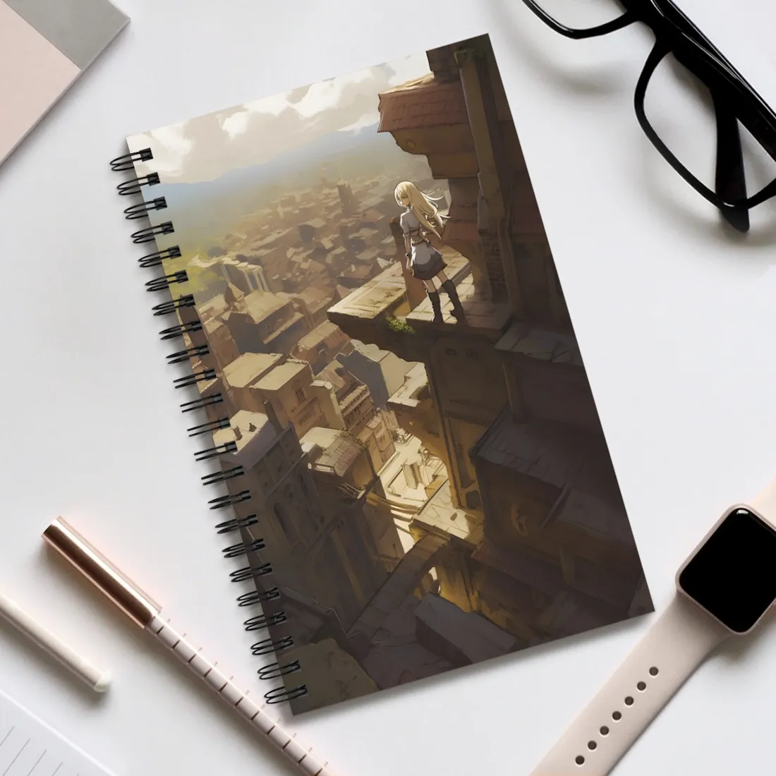 Peaceful Moments: Birds Soar High in Tranquility - Spiral Notebook