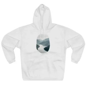 Misty Mountain River Landscape Hoodie