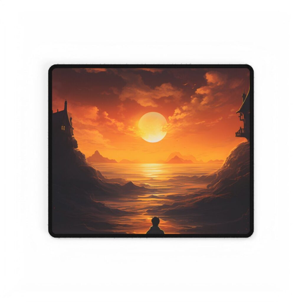 Peaceful Outdoor Moment: A Serene Scene of Human Connection - Desk Mat