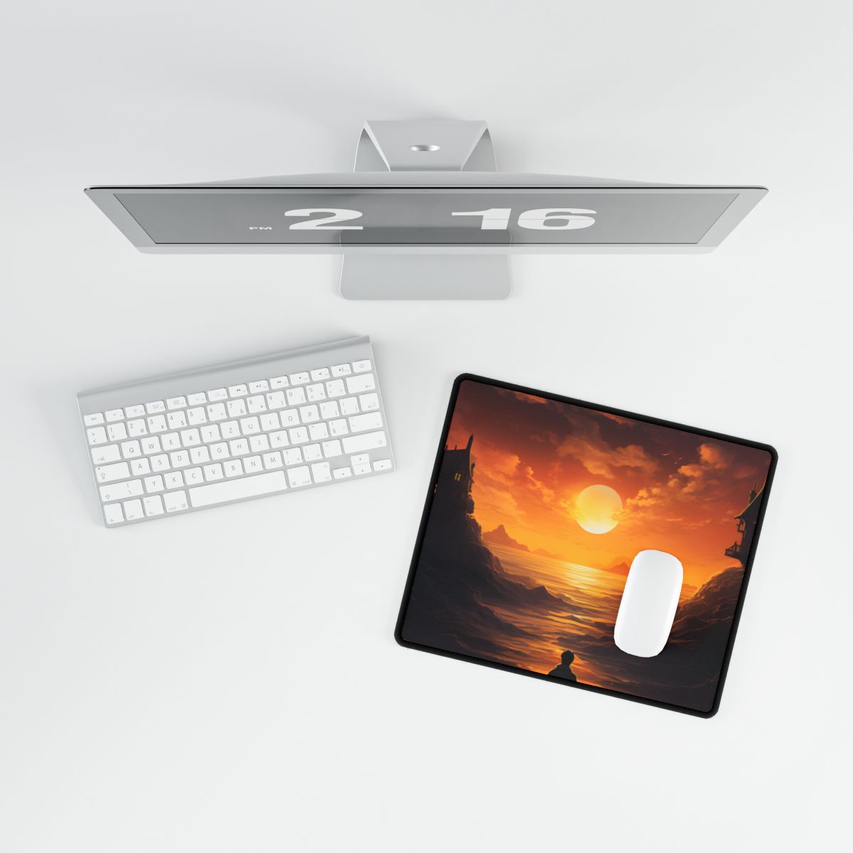 Peaceful Outdoor Moment: A Serene Scene of Human Connection - Desk Mat