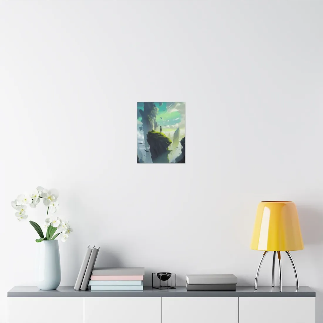 Peaceful Outdoor Moment: Kids in Meadow on Cloudy Hill - Canvas