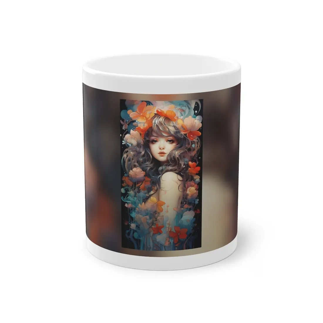 Peaceful River Garden: A Tranquil Landscape with Roses - Mug